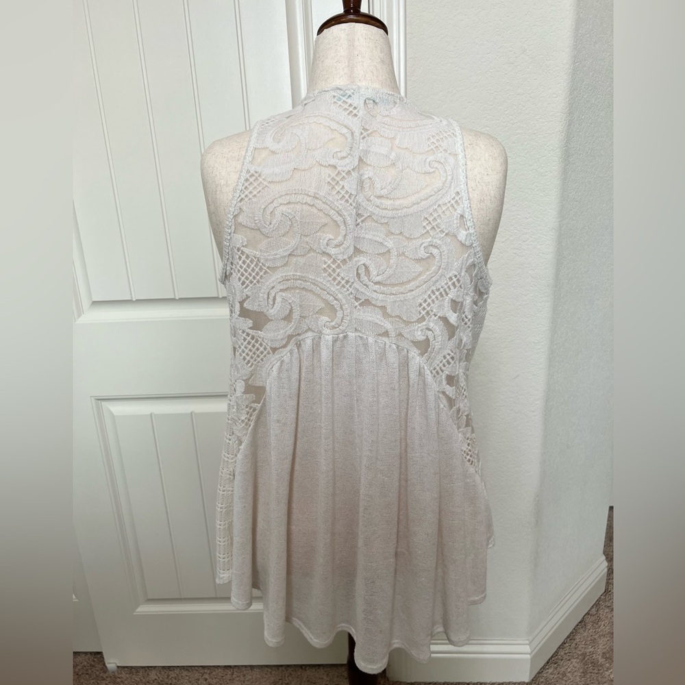 Maurices Cream Open-Knit Sleeveless Cardigan – Size XL
